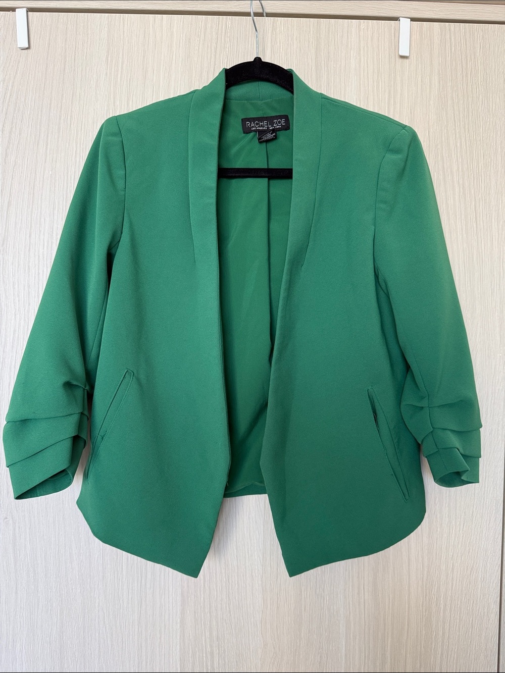 Rachel Zoe green 3/4 sleeve blazer size Small